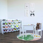 Organisateur de Rangement de Jouets Cambridge Mega Kids, 28 Bacs, Bibliothèque Blanche : Bacs de Rangement de Jouets, 4 Étagères, Anti-Basculement