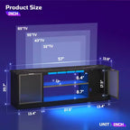 Meuble TV LED 57" pour PS5, jusqu'à 65", avec placards de rangement et étagère réglable