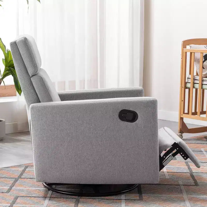 Fauteuil d'appoint moderne pour chambre à coucher, fauteuil à bascule rembourré pour chambre de bébé, fauteuil inclinable pivotant et coulissant en peluche