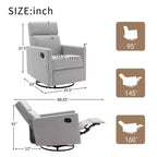 Fauteuil d'appoint moderne pour chambre à coucher, fauteuil à bascule rembourré pour chambre de bébé, fauteuil inclinable pivotant et coulissant en peluche