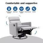 Fauteuil d'appoint moderne pour chambre à coucher, fauteuil à bascule rembourré pour chambre de bébé, fauteuil inclinable pivotant et coulissant en peluche