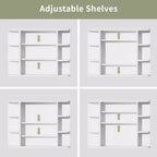 Armoire de toilette murale blanche de 31,5 x 23,6 pouces avec porte miroir et 6 étagères ouvertes