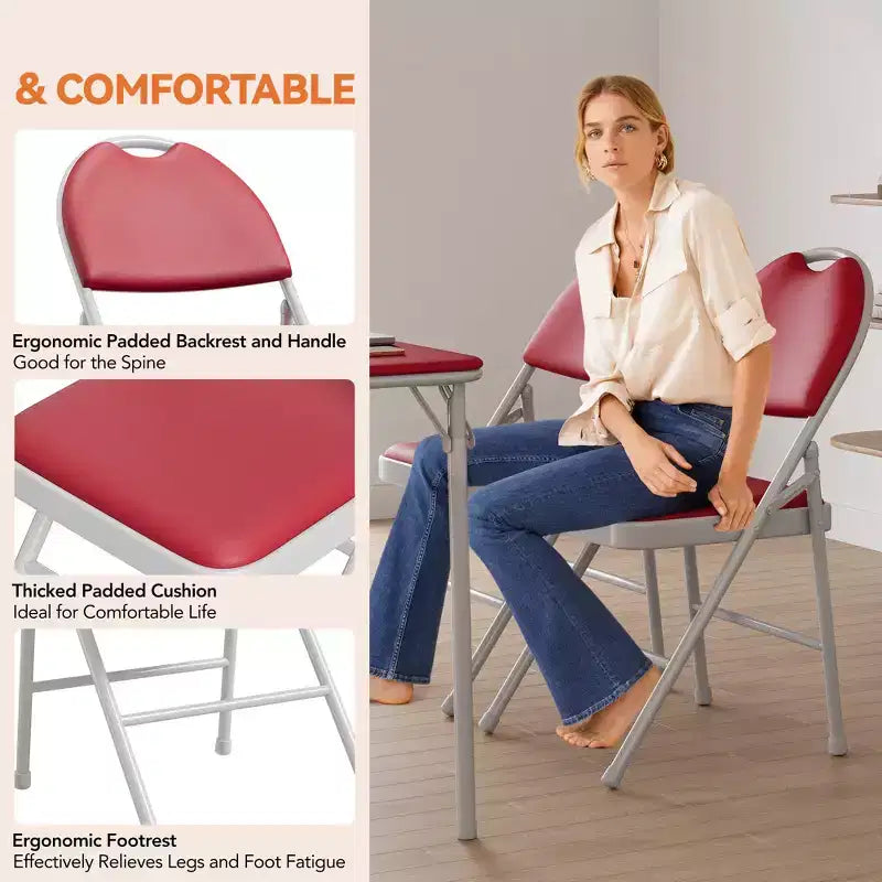 Lot de 2/4/6 chaises pliantes avec patins antidérapants Chaises de réception pour l'intérieur et l'extérieur, chambre, salle à manger
