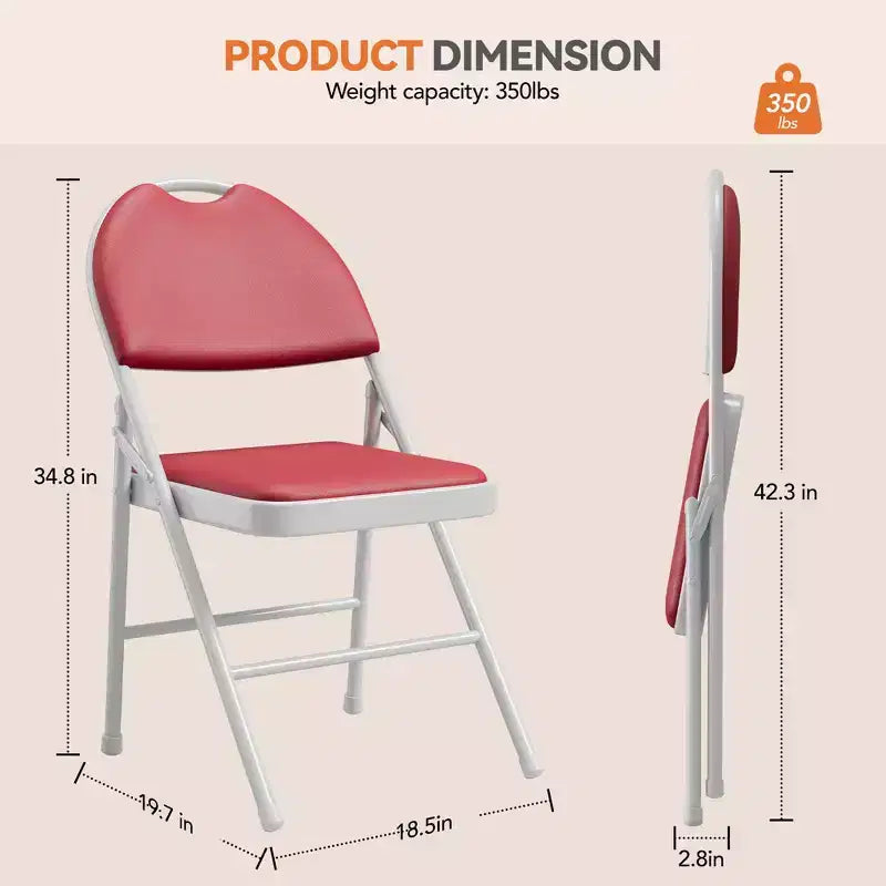 Lot de 2/4/6 chaises pliantes avec patins antidérapants Chaises de réception pour l'intérieur et l'extérieur, chambre, salle à manger