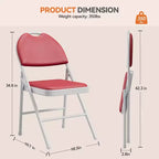 Lot de 2/4/6 chaises pliantes avec patins antidérapants Chaises de réception pour l'intérieur et l'extérieur, chambre, salle à manger