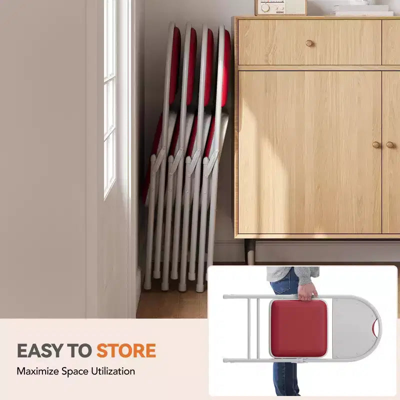 Lot de 2/4/6 chaises pliantes avec patins antidérapants Chaises de réception pour l'intérieur et l'extérieur, chambre, salle à manger