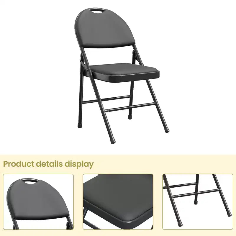 Lot de 2/4/6 chaises pliantes avec patins antidérapants Chaises de réception pour l'intérieur et l'extérieur, chambre, salle à manger