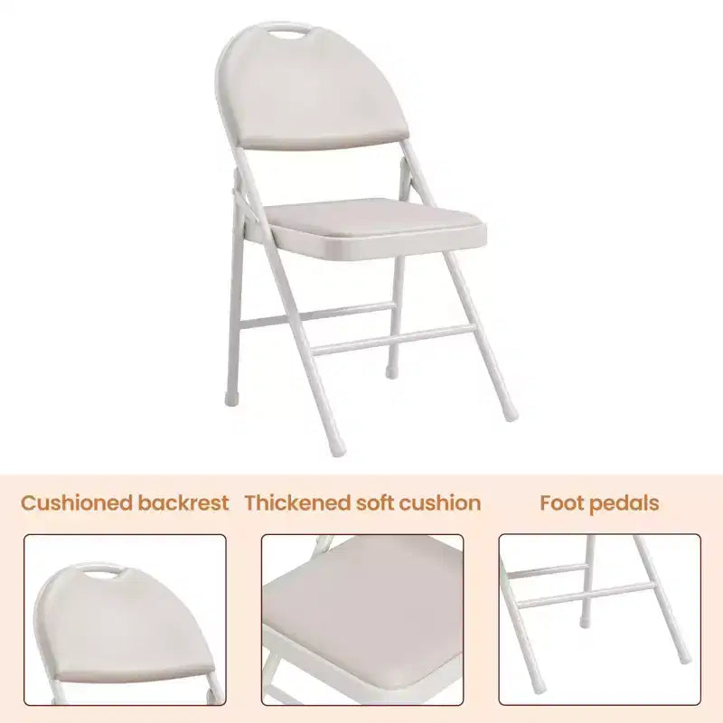 Lot de 2/4/6 chaises pliantes avec patins antidérapants Chaises de réception pour l'intérieur et l'extérieur, chambre, salle à manger