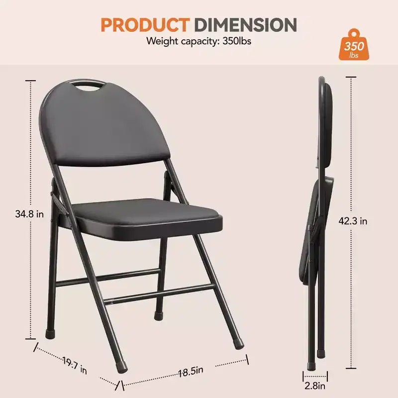 Lot de 2/4/6 chaises pliantes avec patins antidérapants Chaises de réception pour l'intérieur et l'extérieur, chambre, salle à manger