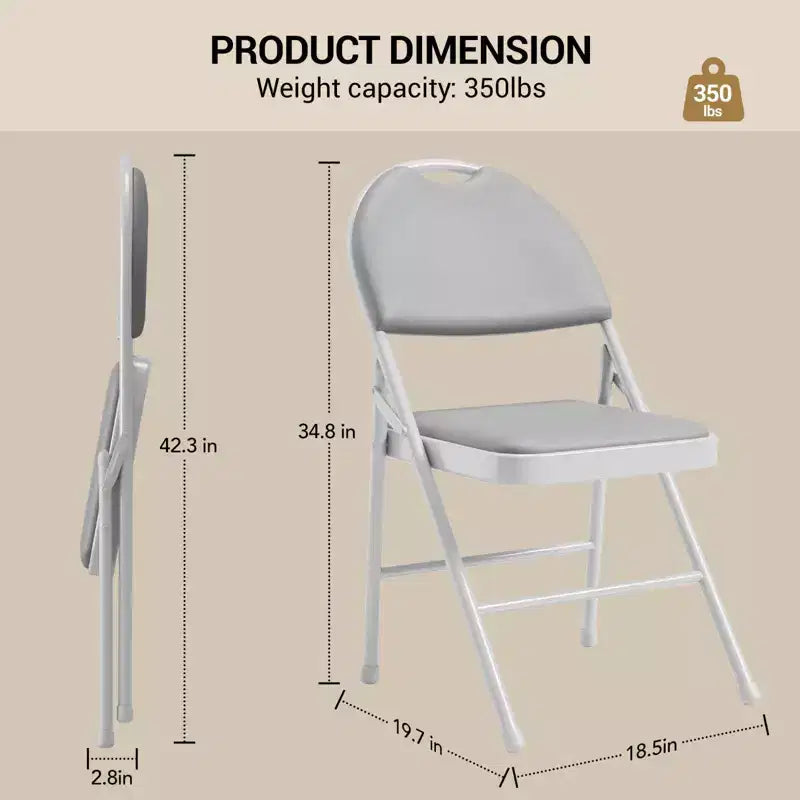 Lot de 2/4/6 chaises pliantes avec patins antidérapants Chaises de réception pour l'intérieur et l'extérieur, chambre, salle à manger