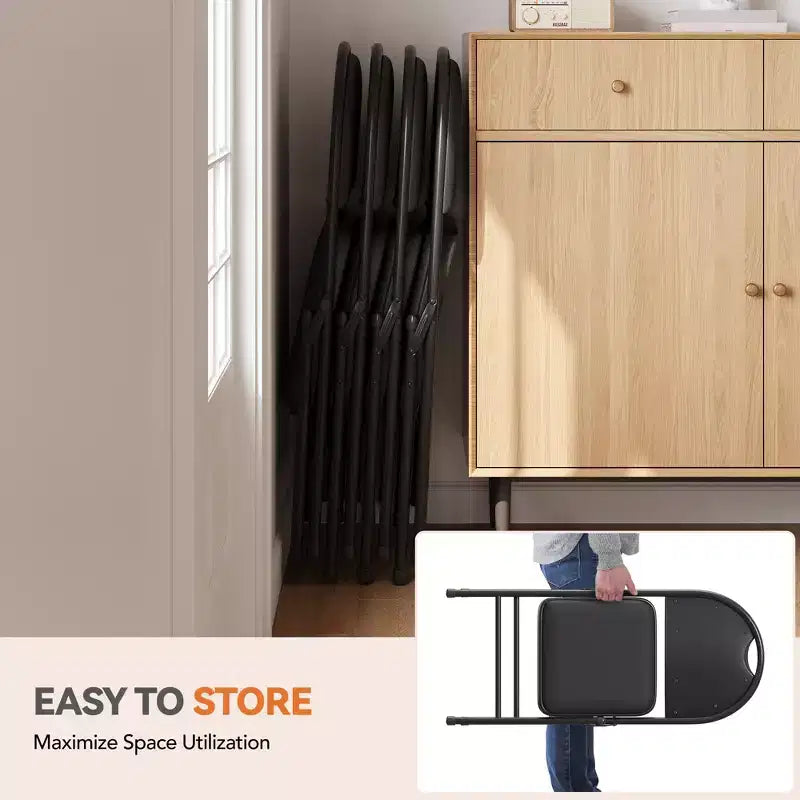Lot de 2/4/6 chaises pliantes avec patins antidérapants Chaises de réception pour l'intérieur et l'extérieur, chambre, salle à manger