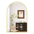Miroir de salle de bain 24x36 pouces, arche classique, miroir mural décoratif moderne avec cadre en aluminium, miroir de courtoisie mural pour commode de chambre, entrée, salon