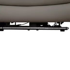 Canapé inclinable électrique 3 places en cuir respirant avec port USB et éclairage LED pour salon, gris clair