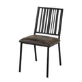 Royal Hampton 24 Inch Side Dining Chair Set of 2, Slatted Back, Faux Leather, Black