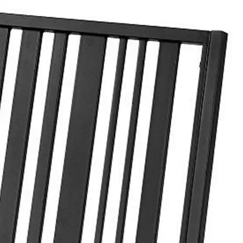 Lot de 2 chaises de salle à manger, hauteur d'assise 61 cm, dossier à lattes, similicuir, noir
