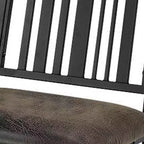 Lot de 2 chaises de salle à manger, hauteur d'assise 61 cm, dossier à lattes, similicuir, noir
