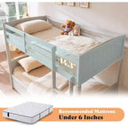 Lit superposé jumeau sur jumeau avec tiroirs de rangement, cadre de lit mezzanine convertible en bois d'hévéa massif avec échelles, lit détachable pour enfants