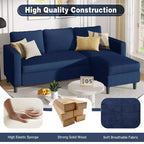 73.6 Canapé d'angle rembourré avec pouf pour salon, appartement, salle de détente, chambre, housses lavables