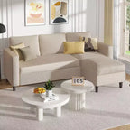 73.6 Canapé d'angle rembourré avec pouf pour salon, appartement, salle de détente, chambre, housses lavables