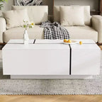Table basse avec rangement dissimulé, plateau spacieux, design moderne, parfaite pour les salons et les entrées