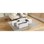 Table basse avec rangement dissimulé, plateau spacieux, design moderne, parfaite pour les salons et les entrées