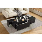 Table basse avec rangement dissimulé, plateau spacieux, design moderne, parfaite pour les salons et les entrées