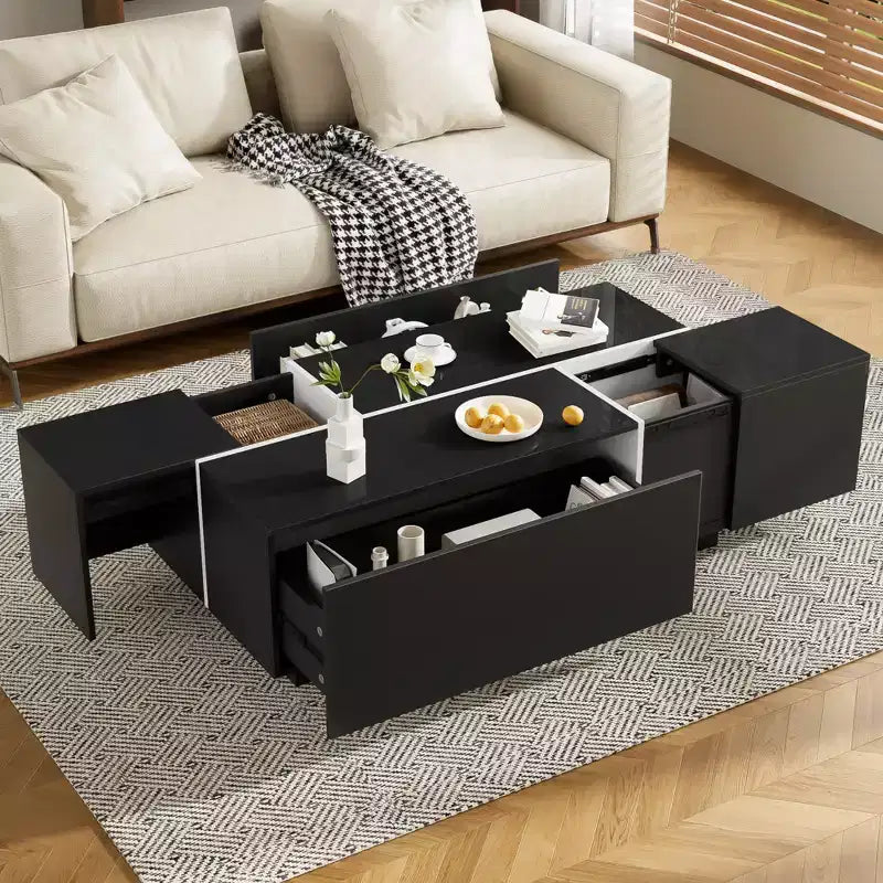 Coffee Table With Hidden Storage, Spacious Tabletop, Modern Design, Perfect For Living Rooms and Entryways