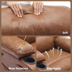 Fauteuil inclinable pivotant manuel surdimensionné avec massage et chauffage, rotation à 360°, inclinaison à 150°, cuir PU, télécommande pour salon