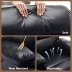 Fauteuil inclinable pivotant manuel surdimensionné avec massage et chauffage, rotation à 360°, inclinaison à 150°, cuir PU, télécommande pour salon