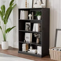 PexFix 49x31x16 Doorless Wood Bookshelf Storage Cabinet Bookcase&Office Cabinet for Kitchen Bedroom Entryway Living Room Dinning Room Black