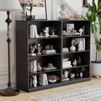 49x31x16 Étagère de rangement sans porte en bois Meuble de rangement Bibliothèque & Meuble de bureau pour Cuisine Chambre Entrée Salon Salle à manger Noir