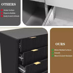 Commode à 5 tiroirs, Meuble de rangement avec poignée facile à tirer, Armoire de rangement à panneaux cannelés ondulés, pour Chambre à coucher, Salon, Couloir, Entrée