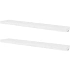 Lot de 2 étagères murales MDF blanc 120 cm de large Fixation murale