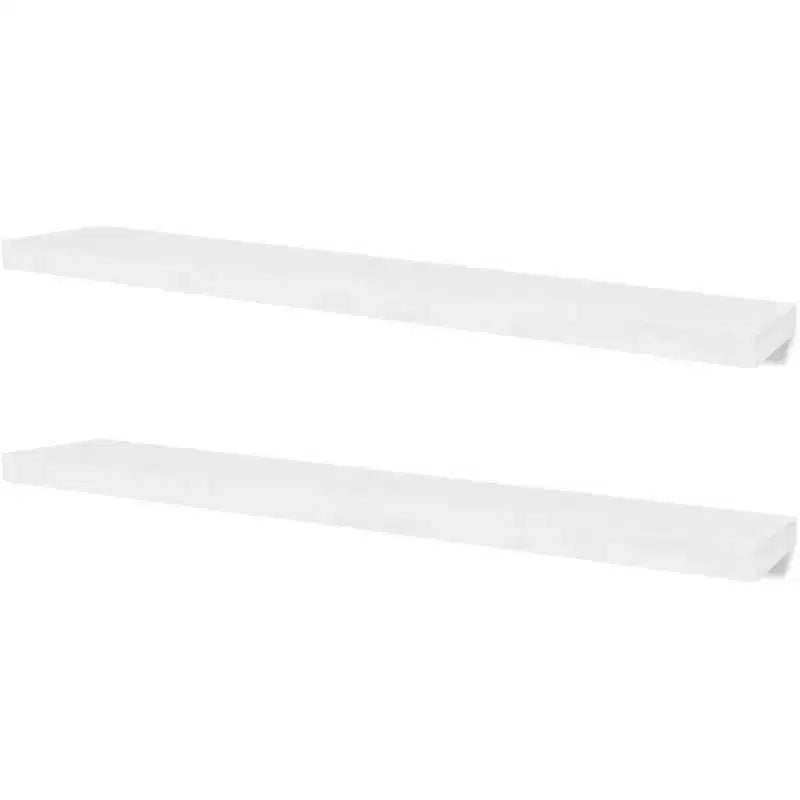 Lot de 2 étagères murales MDF blanc 120 cm de large Fixation murale