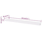 Lot de 2 étagères murales MDF blanc 120 cm de large Fixation murale