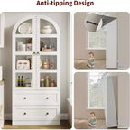 Meuble de rangement avec 2 tiroirs, haut, armoire de cuisine cintrée,