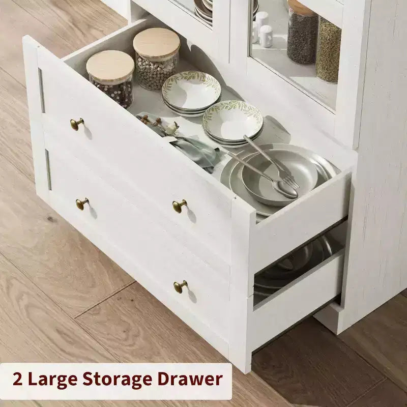 Meuble de rangement avec 2 tiroirs, haut, armoire de cuisine cintrée,