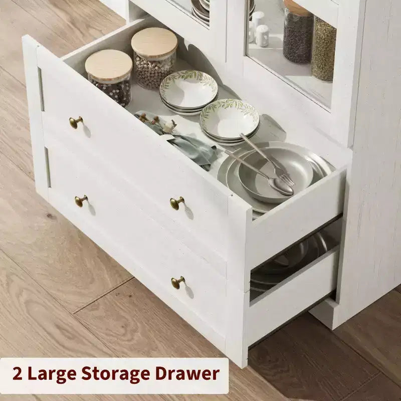 Meuble de rangement avec 2 tiroirs, haut, armoire de cuisine cintrée,