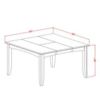 Table de salle à manger à plateau en bois massif finition noir et cerisier 5 pièces avec 4 chaises