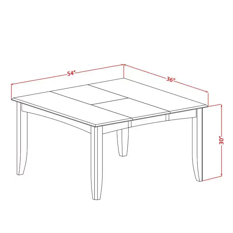 Table de salle à manger à plateau en bois massif finition noir et cerisier 5 pièces avec 4 chaises