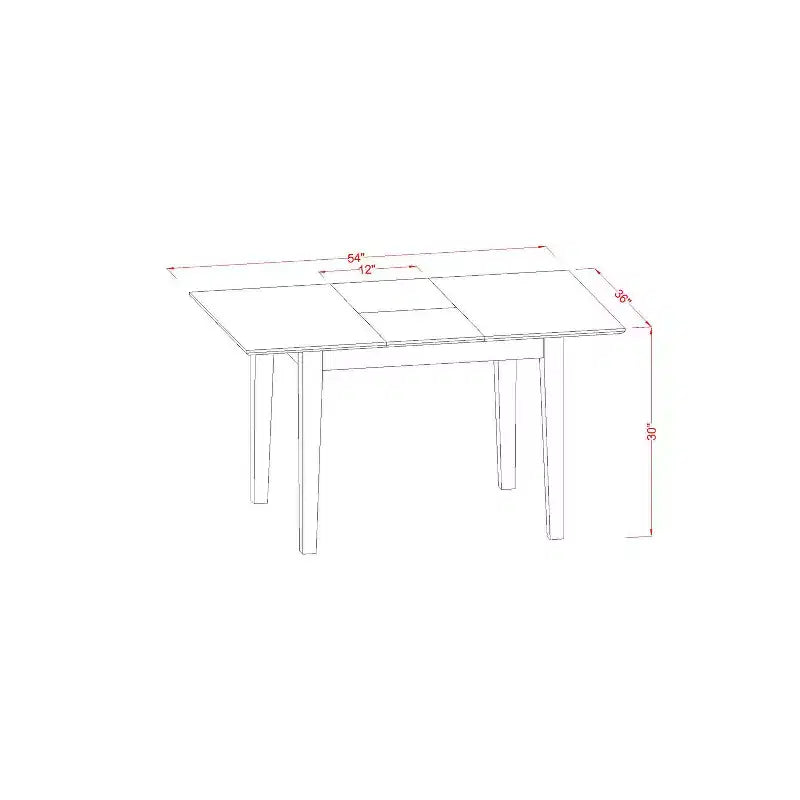 Ensemble de salle à manger 7 pièces - Table rectangulaire avec rallonge papillon et 6 chaises - Construction en bois massif