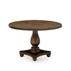 Table à manger 5 pièces en bois massif finition jacobine patinée avec 4 chaises