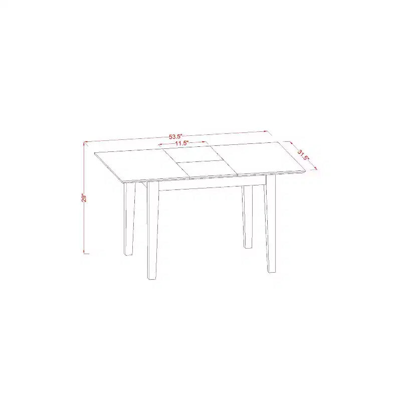 Petit ensemble de salle à manger – Table de cuisine moderne avec chaises et rallonge de rangement – Meuble de salle à manger compact
