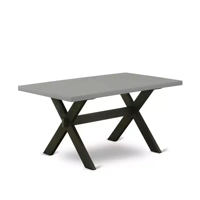 Table de salle à manger rectangulaire 6 pièces en bois massif finition chêne naturel avec 1 banc, 4 chaises rembourrées