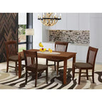 Ensemble de salle à manger 5 pièces - Table à manger contemporaine et 4 chaises - Finition acajou 36x60 pouces