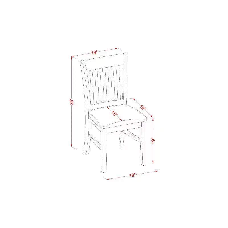 Ensemble de salle à manger 5 pièces - Table à manger contemporaine et 4 chaises - Finition acajou 36x60 pouces