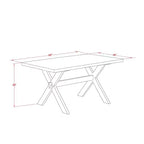 Table de salle à manger 5 pièces en bois massif finition jacobéen vieilli avec 4 chaises rembourrées