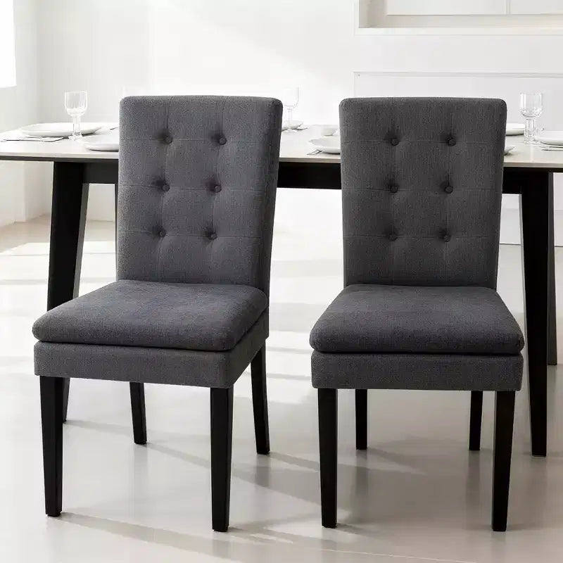 Chaises de salle à manger capitonnées contemporaines Freya (lot de 2)