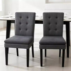 Chaises de salle à manger capitonnées contemporaines Freya (lot de 2)