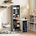 Bureau escamotable convertible, bureau d'ordinateur mural avec tableau noir et étagère latérale